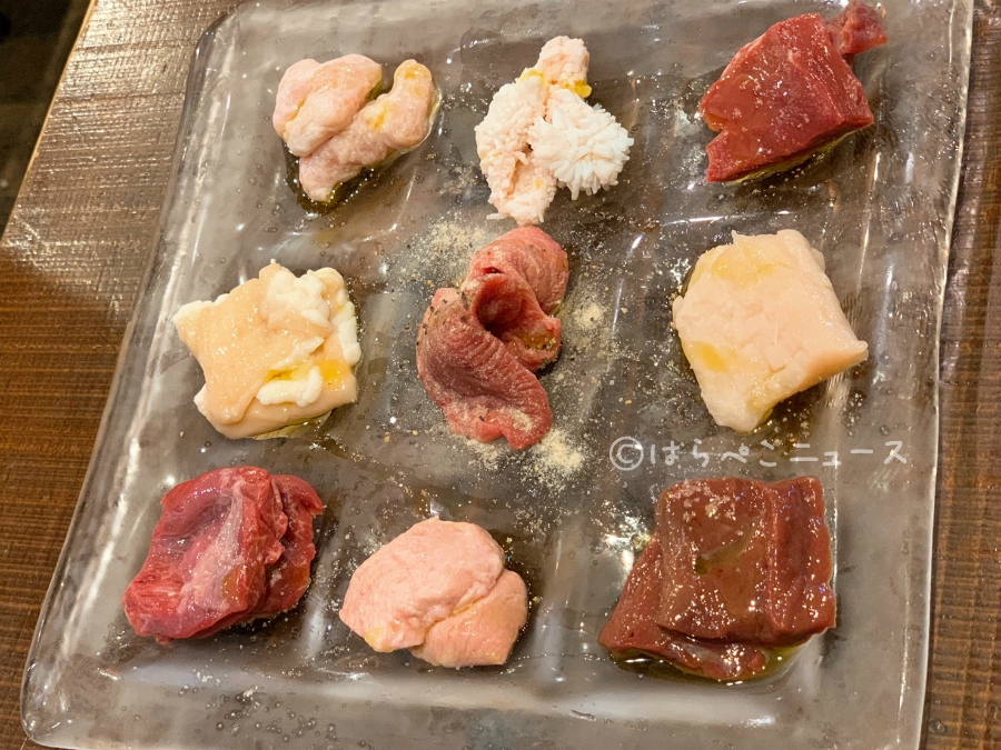 【実食レポ】「赤身とホルモン焼 のんき」肉箱で登場する塊肉に新鮮ホルモン9種盛り！