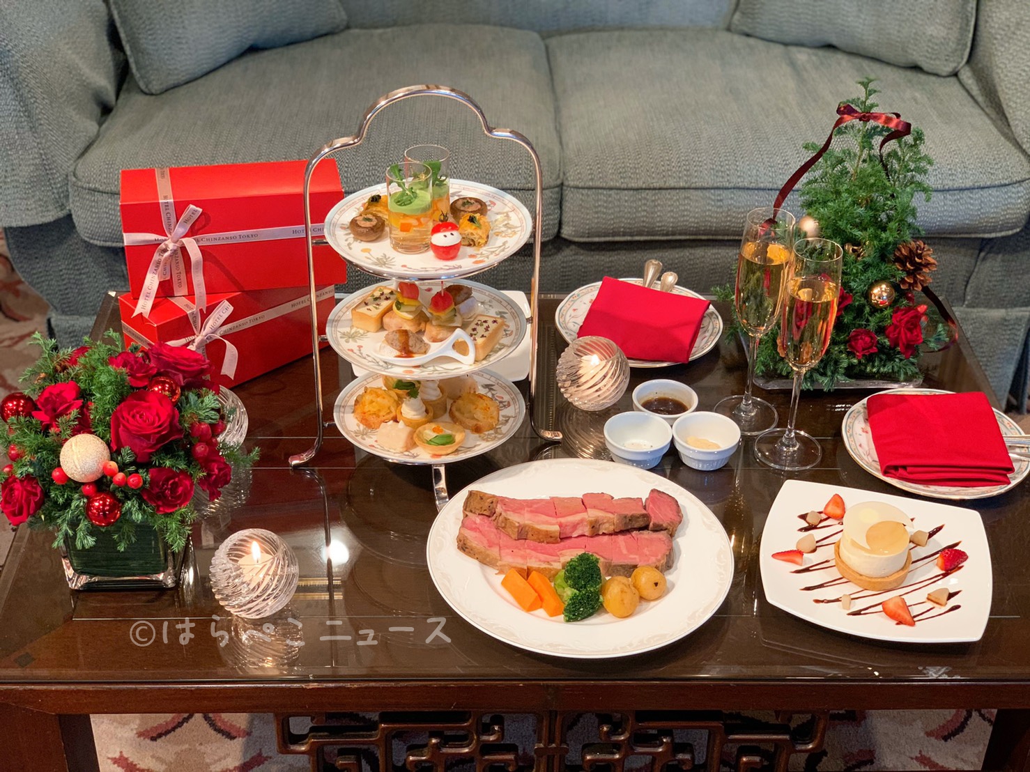 【試食レポ】「ホテル椿山荘東京」クリスマス限定のイブニングハイティー！ホワイトアフタヌーンティーも！