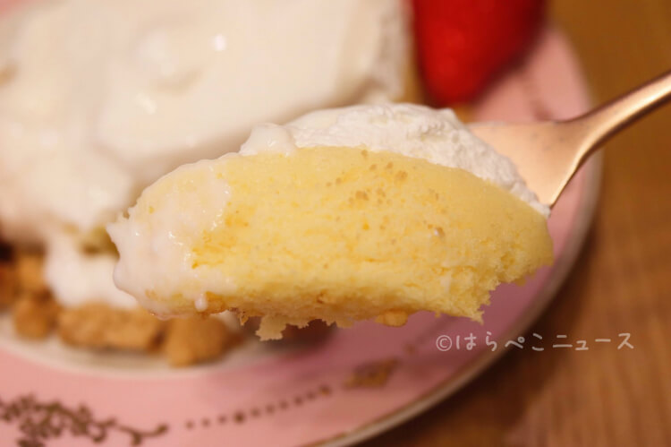 【実食レポ】ローソン『ふわしゅわとろり -スフレパンケーキ-』シートを取ると2種類のクリームがとろ〜り！