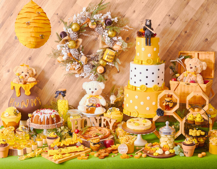 【はちみつスイーツ2022】ハニーアフタヌーンティーにはちみつビュッフェ！ロールケーキや蜂蜜プリンも！