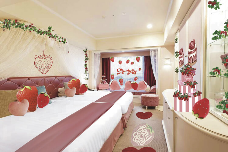 いちご宿泊プラン ホテルのストロベリールーム いちご狩り アフタヌーンティー 苺ビュッフェ付プランも はらぺこニュース