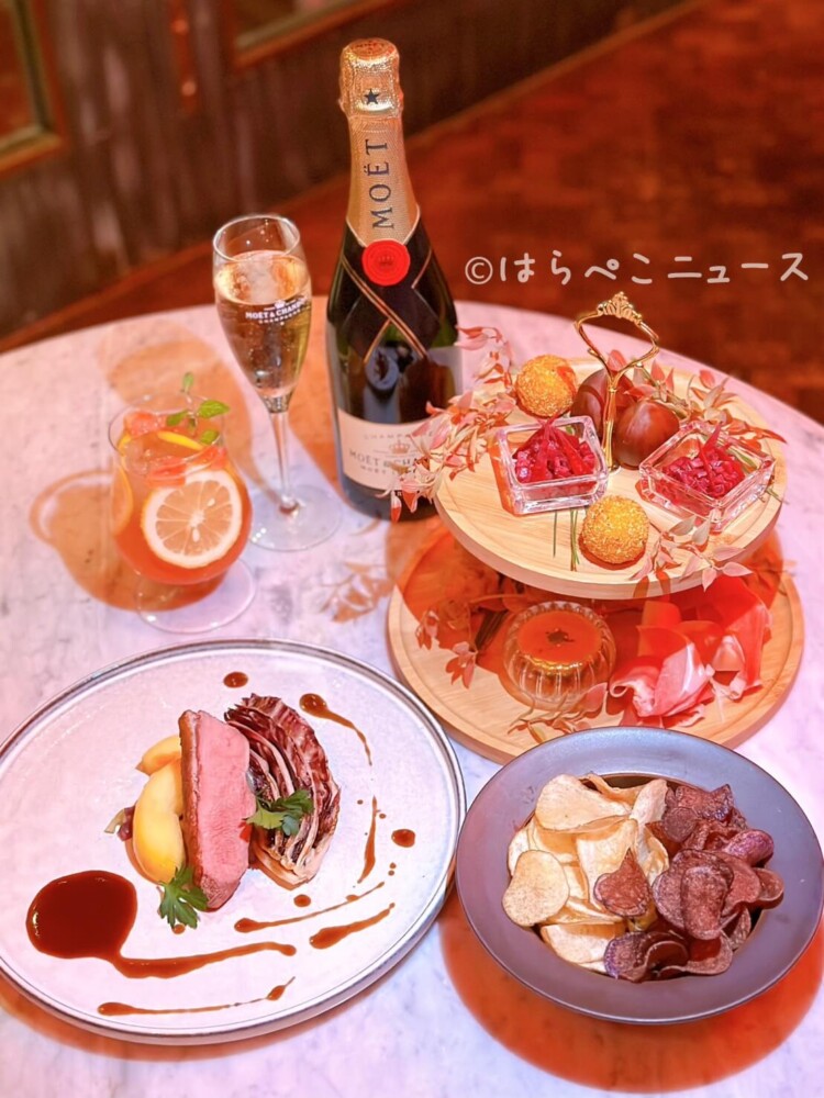 【実食レポ】八芳園「RED GARDENアペリティフナイト」紅葉ライトアップとともにシャンパン＆美食！